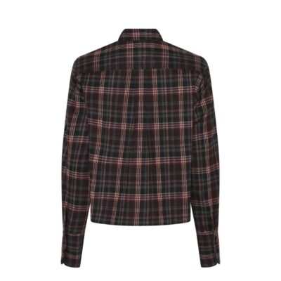 La Rouge skjorte - Isa Cropped Shirt – LR1980 – Grey/Wine Checks