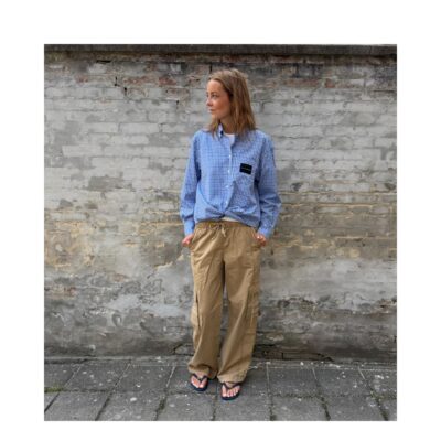 Haute L Amitie ternet skjorte - Contrast Color Check Shirt – HL10814 – Blue