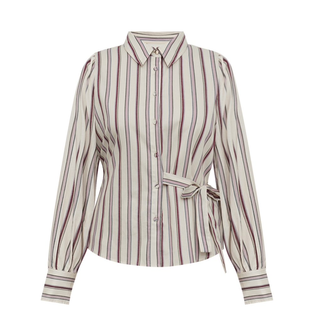 Gossia skjorte - FroGO (Råhvid/Lilla) Gossia skjorte - FroGO Shirt – G3154 - Plum Stripes