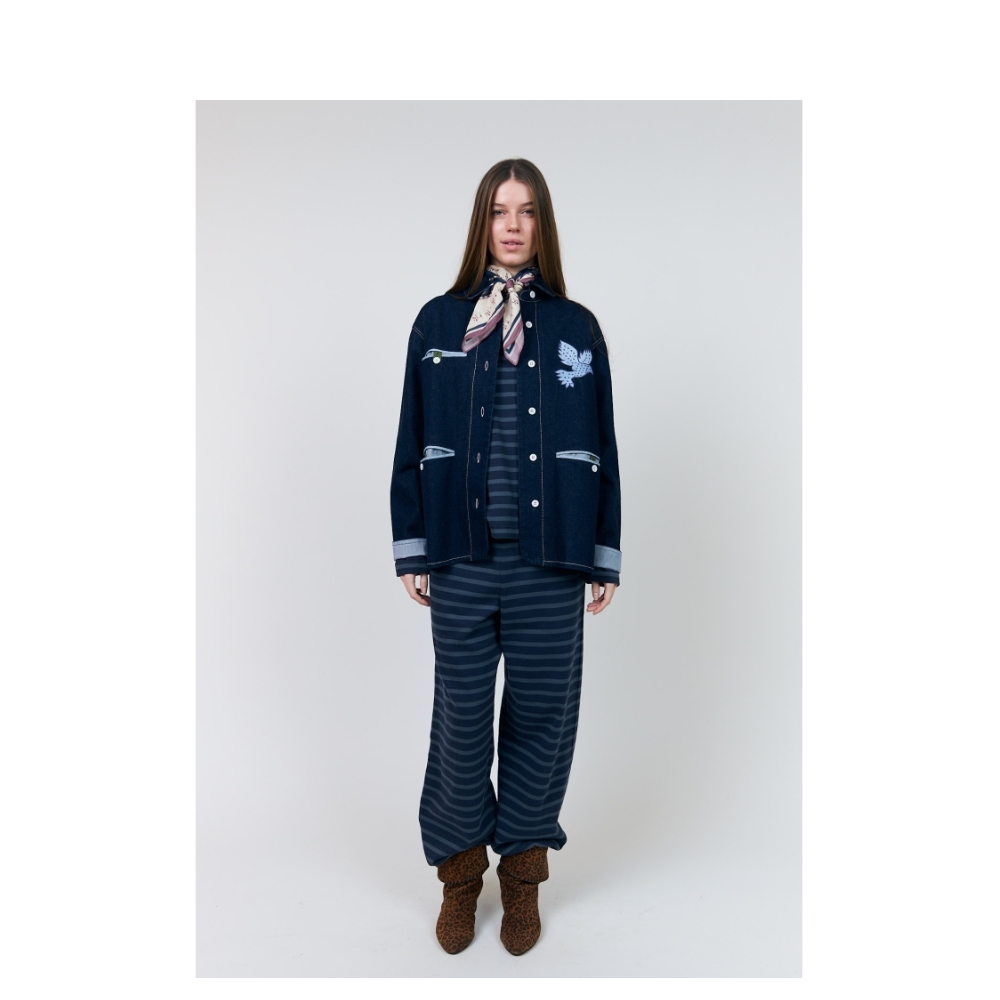 Lollys Laundry jakke - EddaLL (Mørkeblå) Lollys Laundry denim jakke - EddaLL Jacket SL – 26461-6013 – Dark Blue