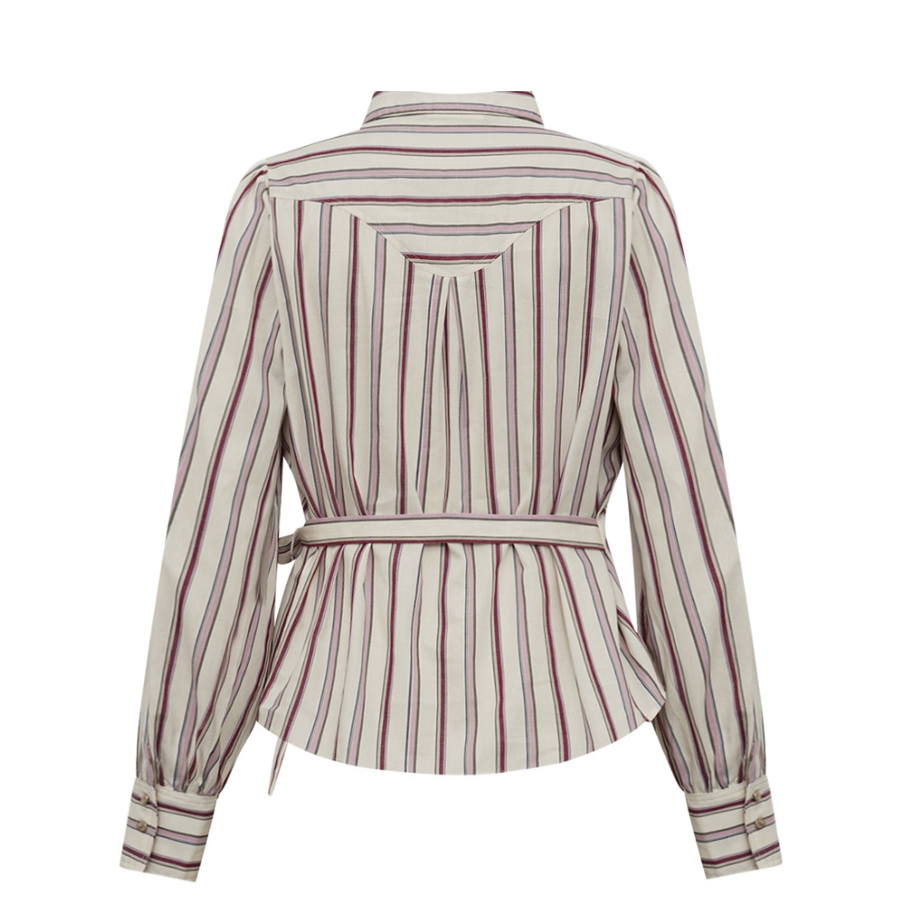Gossia skjorte - FroGO (Råhvid/Lilla) Gossia skjorte - FroGO Shirt – G3154 - Plum Stripes