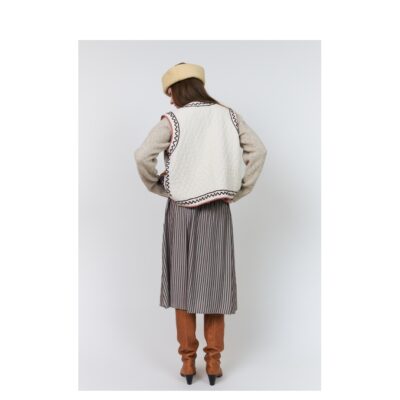 Lollys Laundry vest - HoneyLL Vest SL – 26438-1028 – Creme