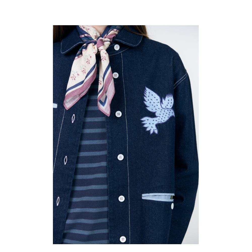 Lollys Laundry jakke - EddaLL (Mørkeblå) Lollys Laundry denim jakke - EddaLL Jacket SL – 26461-6013 – Dark Blue