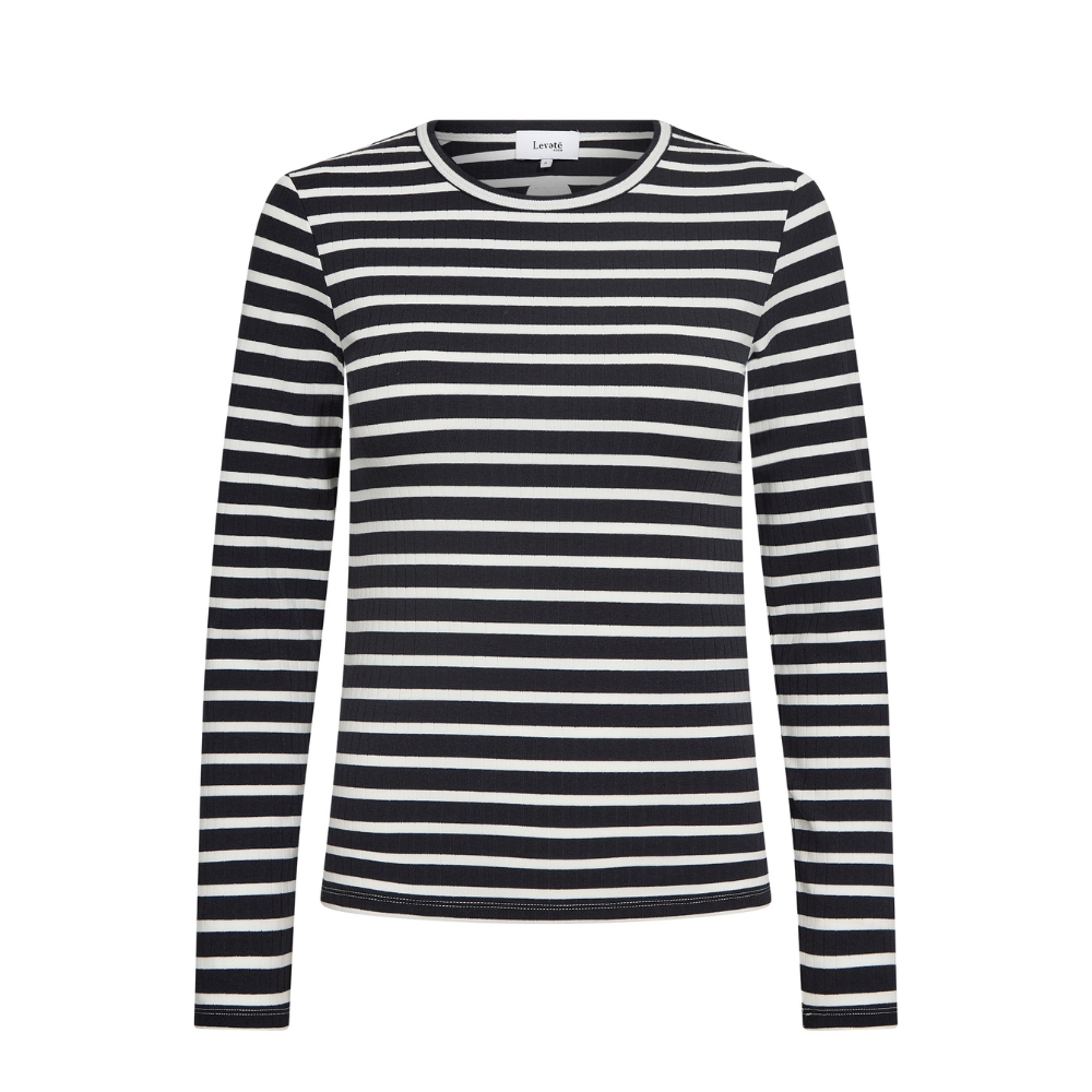 Leveté Room bluse – LR-Neddie 2 (Navy/Hvid) Levete Room stribet bluse - LR-Neddie 2 – 301685 – 6995C Dark Navy Combi
