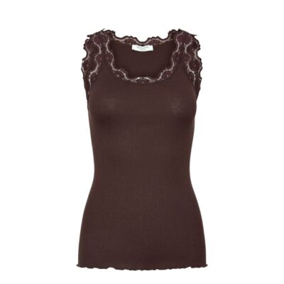 Rosemunde top - Silk top w lace – 5205 - 856 Mole