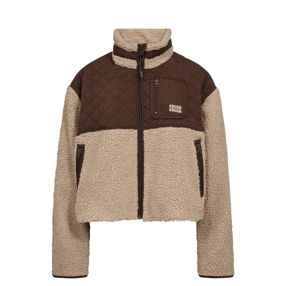 Gossia jakke – LitsyGO (Sand/Brun) Gossia plys jakke -LitsyGO Jacket – G3052 – Sand Brown Mix