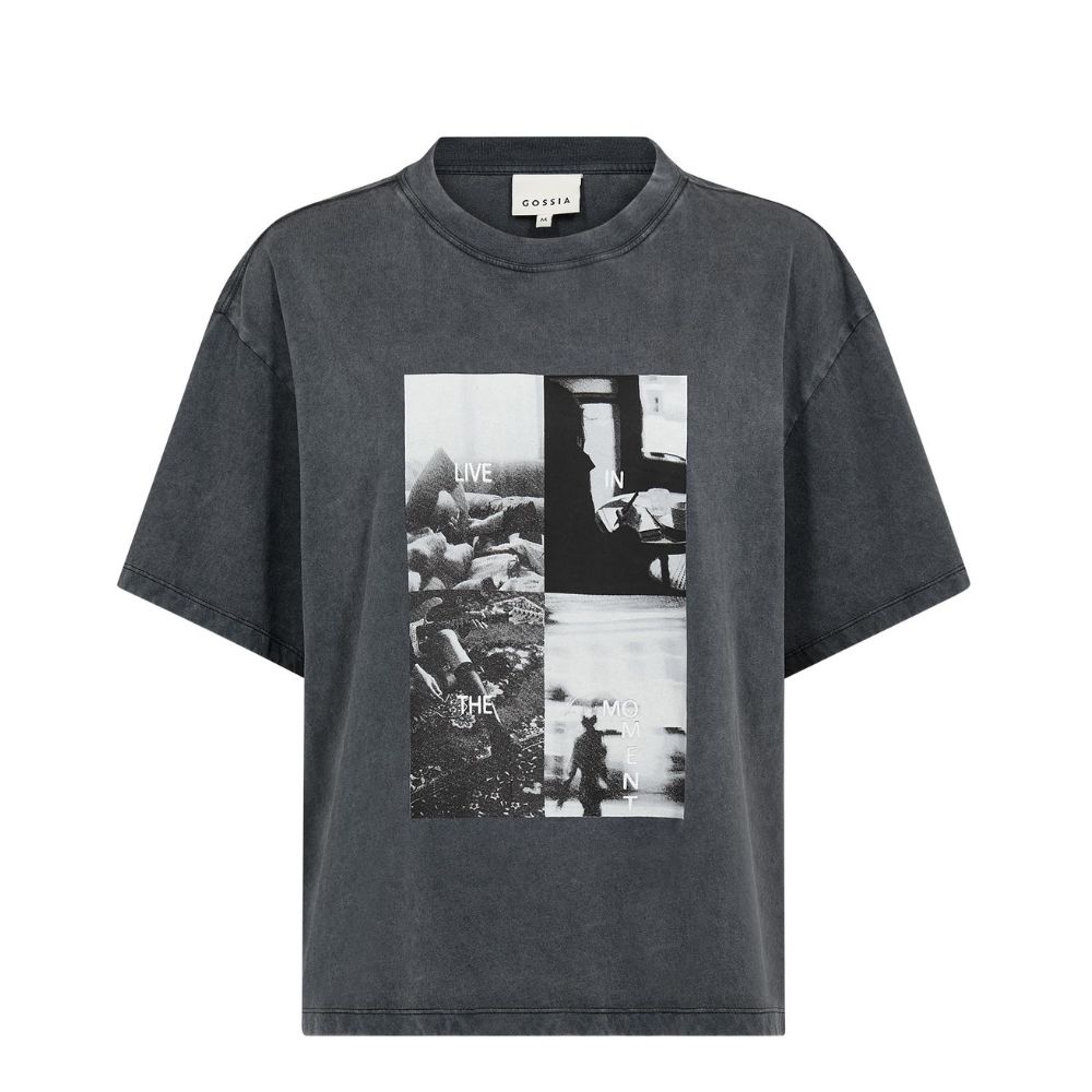 Gossia t-shirt - MaggieGO (Gråsort) Gossia t-shirt - MaggieGO Tee – G3074 - Black washed