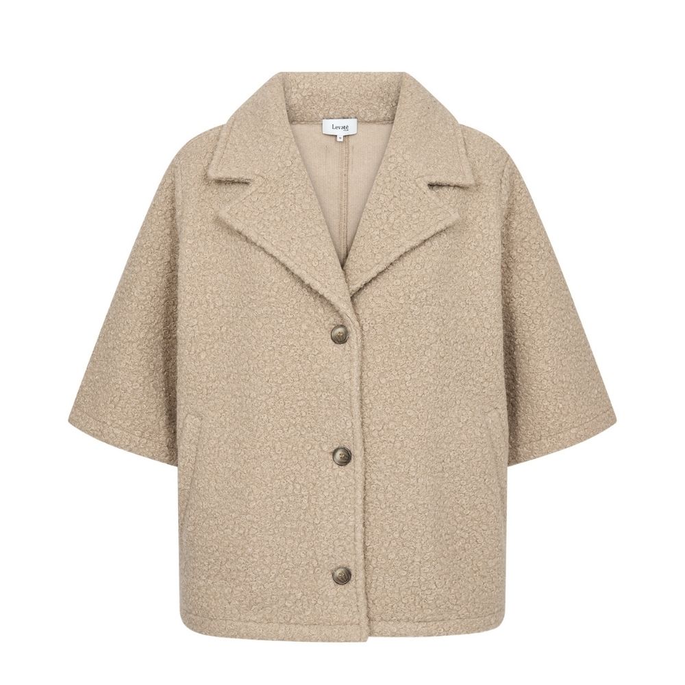 Leveté Room jakke - LR-Nissa 6 (Taupe) Levete Room plys jakke - LR-Nissa 6 - 301722 - 1020 - Plaza Taupe