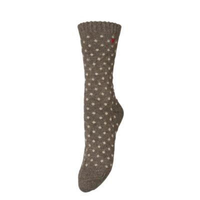 Beck Sondergaard sokker - Dotted Wola Sock – 000080000570500101 – Hot Fudge Brown 