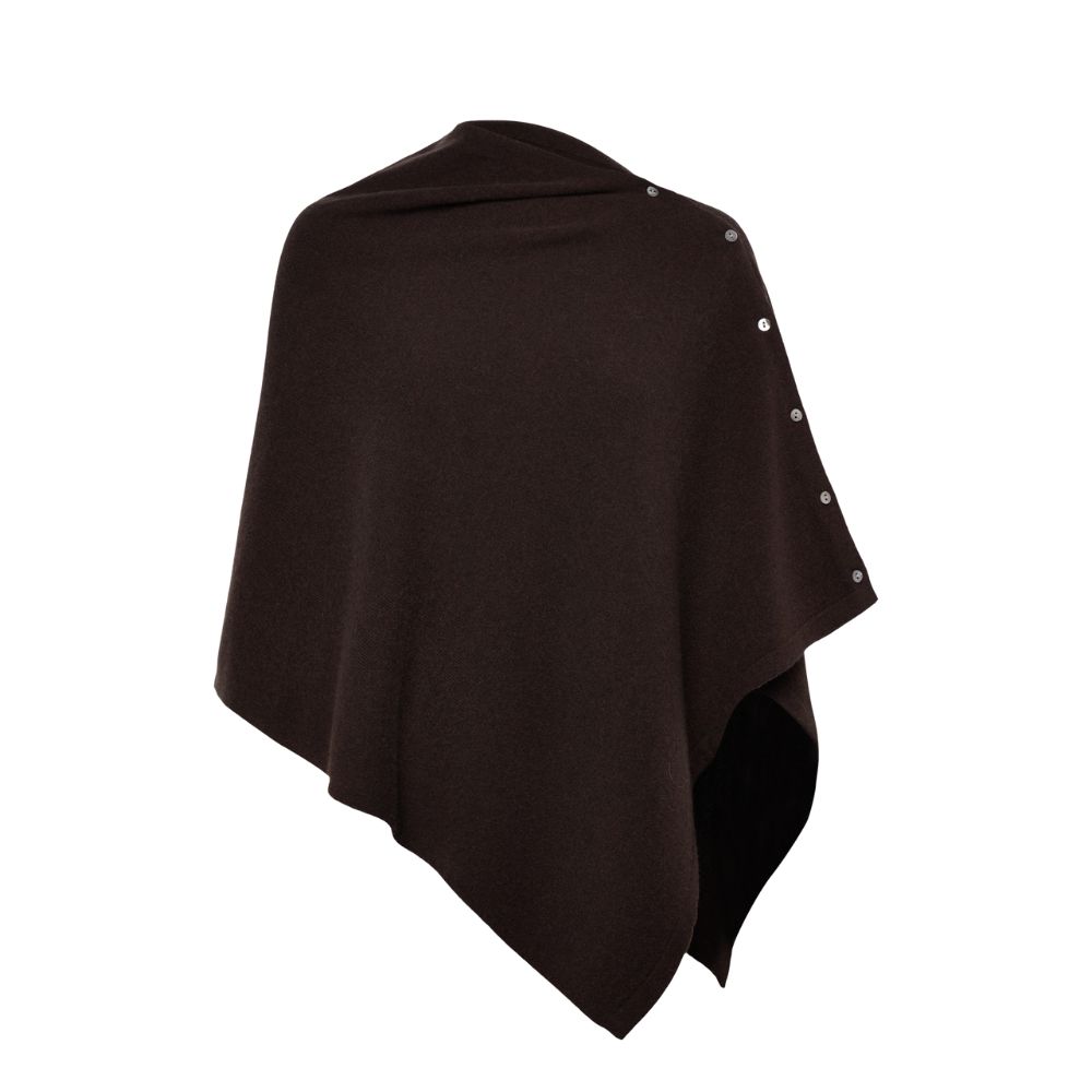 Rosemunde poncho - 1452 (Mørkebrun) Rosemunde poncho - RWLaica Cashmere Poncho – 1452 - 856 Mole