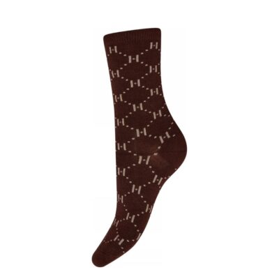Hype the Detail strømper - Logo rib sock - 3-21470-7500 - 5 Brown