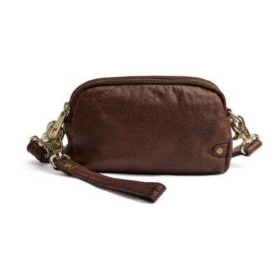 Depeche clutch i skind 15472 (Mørkebrun)