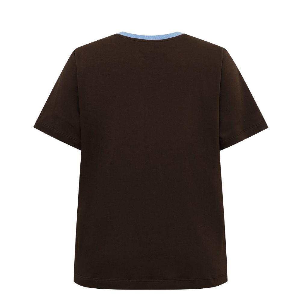 Gossia t-shirt - BasGO (Mørkebrun/Blå) Gossia t-shirt - BasGO Tee – G2850 (Chocolate/Blue Print)