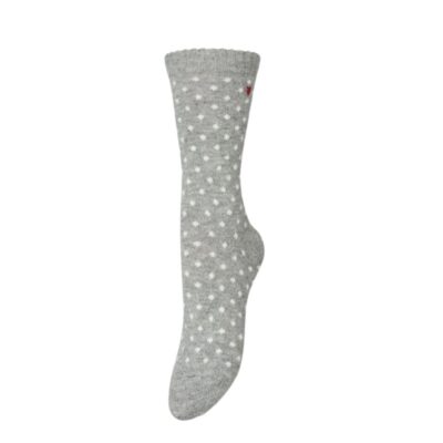 Beck Sondergaard sokker - Dotted Wola Sock – 000080000570500101 – Grey Melange