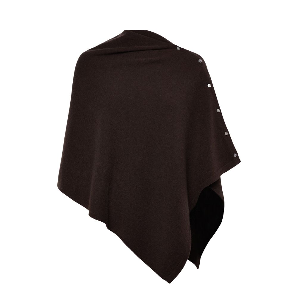 Rosemunde poncho - 1452 (Mørkebrun) Rosemunde poncho - RWLaica Cashmere Poncho – 1452 - 856 Mole