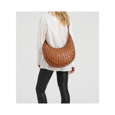Skuldertaske i skind – 16942 (Cognac) - Billede 3