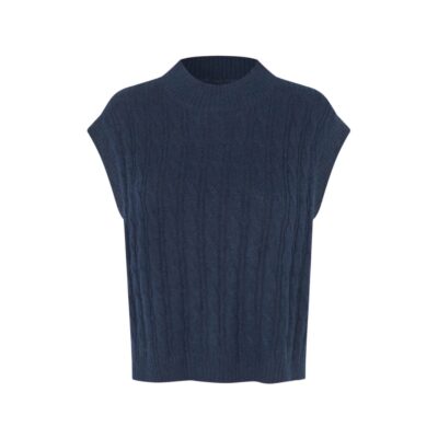 Please Stay - tøj til kvinder - modetøj Lollys Laundry vest – FinnLL (Mørkeblå)