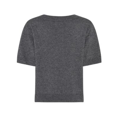 Las Rouge strik t-shirt - Julie S/S Knit - LR1982 - Dark Grey Melange