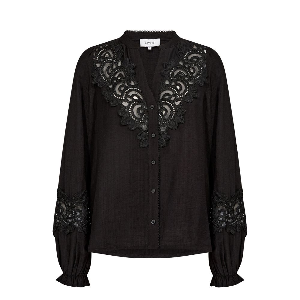 Leveté Room skjorte - LR-Tina 1 (Sort) Levete Room skjorte - LR-Tina 1 – 301681 – 9999 Black