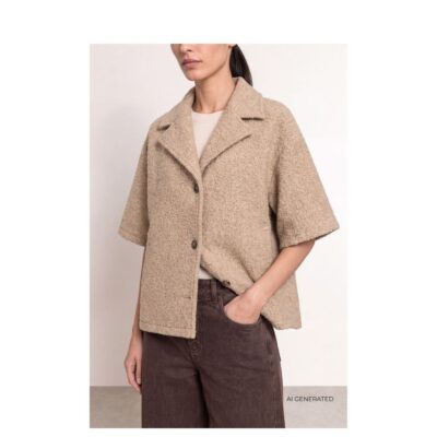 Leveté Room jakke - LR-Nissa 6 (Taupe) Levete Room plys jakke - LR-Nissa 6 - 301722 - 1020 - Plaza Taupe