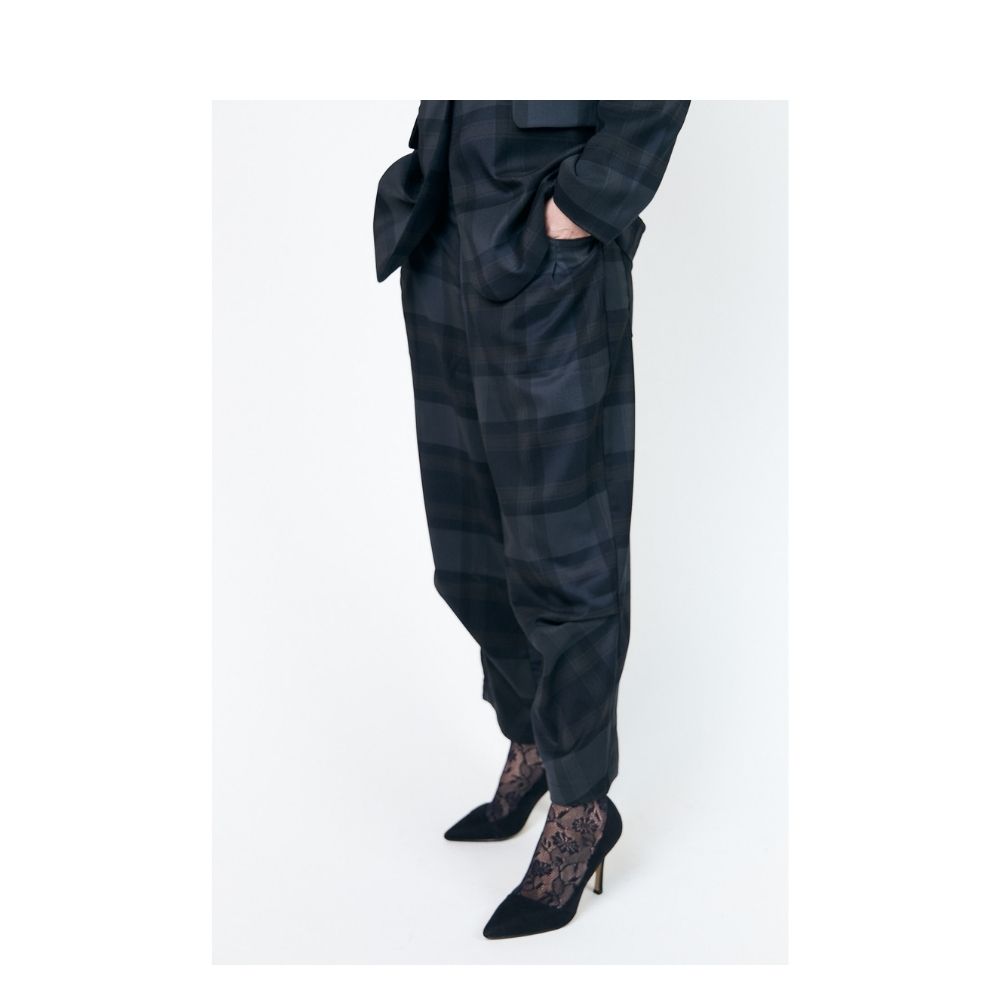 Lollys Laundry bukser - KikiLL (Mørkegrå) Lollys Laundry ternede bukser - KikiLL Pants - 26414-2006 - 14 Dark Grey