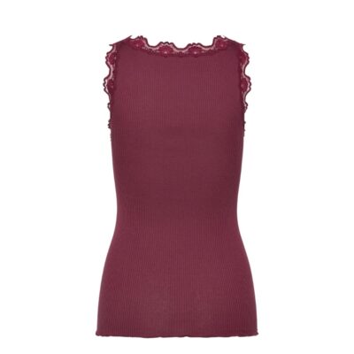 Rosemunde top - Silk top w lace – 5205 - 093 Windsor Wine 