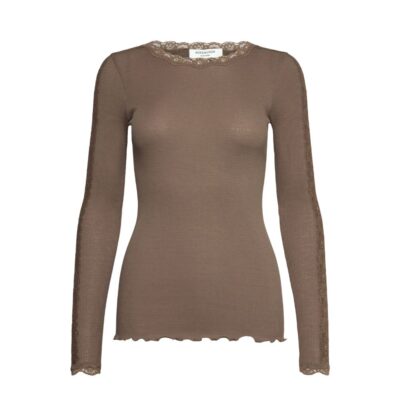RWBernadine Organic LS O-Neck Lace T-shirt – 4893 - 070 Walnut
