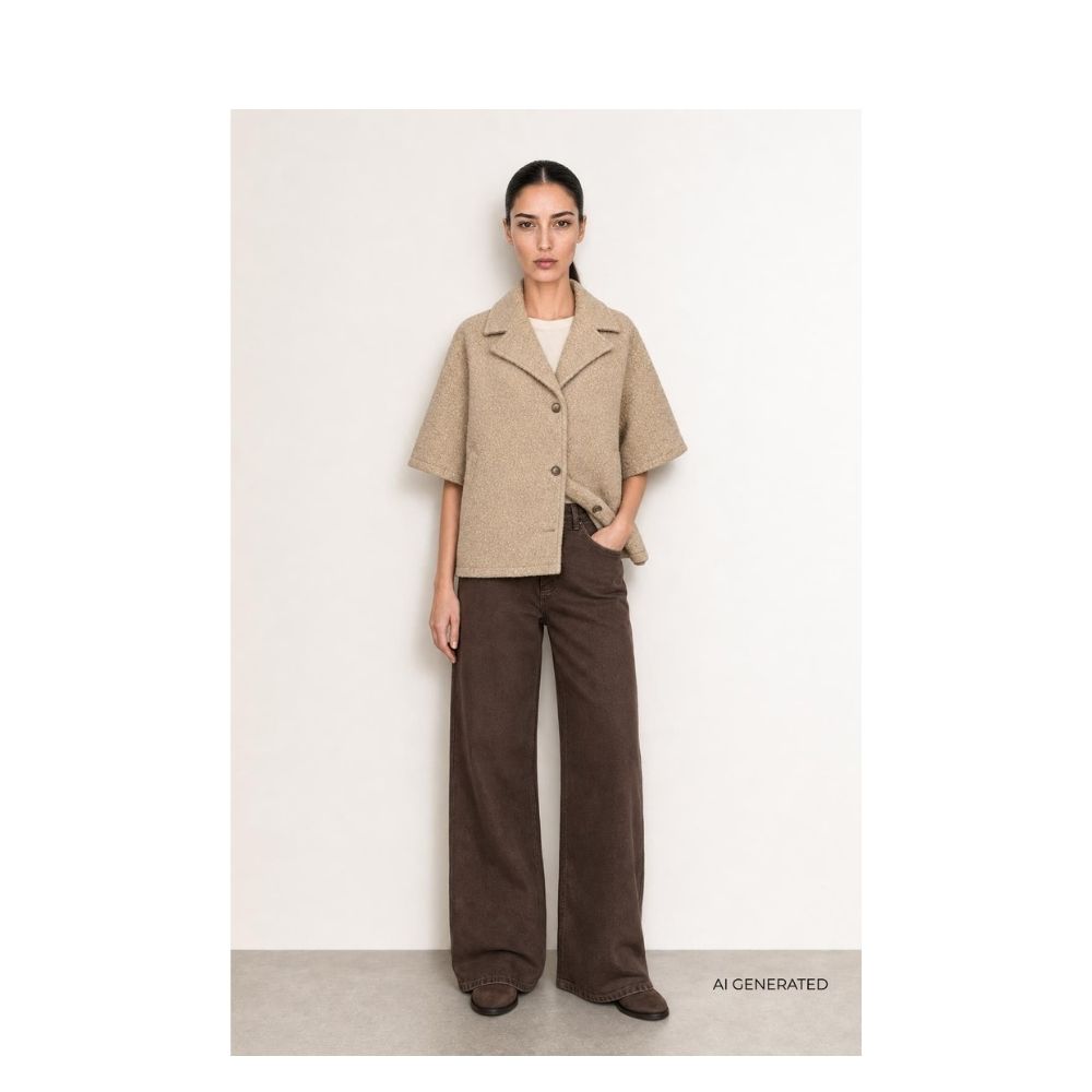 Leveté Room jakke - LR-Nissa 6 (Taupe) Levete Room plys jakke - LR-Nissa 6 - 301722 - 1020 - Plaza Taupe
