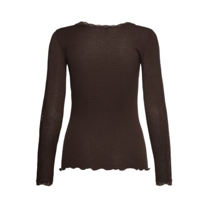 Rosemunde bluse - RWBernadine Organic LS O-Neck Lace T-shirt – 4893 - 856 Mole