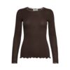 Rosemunde bluse - RWBernadine Organic LS O-Neck Lace T-shirt – 4893 - 856 Mole
