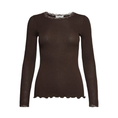 Rosemunde bluse - RWBernadine Organic LS O-Neck Lace T-shirt – 4893 - 856 Mole