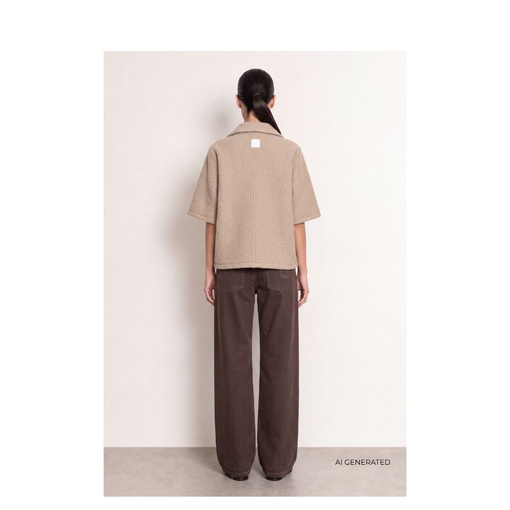 Leveté Room jakke - LR-Nissa 6 (Taupe) Levete Room plys jakke - LR-Nissa 6 - 301722 - 1020 - Plaza Taupe