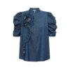 Gossia bluse med blomst – ZabinaGO (Denim)