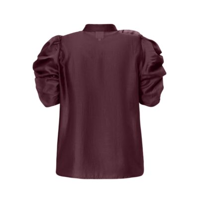 Gossia bluse med blomst – Annsofi (Bordeaux)