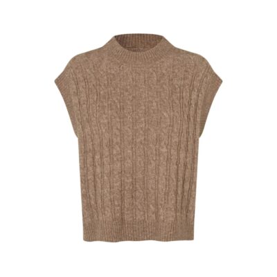Please Stay - tøj til kvinder - modetøj Lollys Laundry vest – FinnLL (Lysebrun)