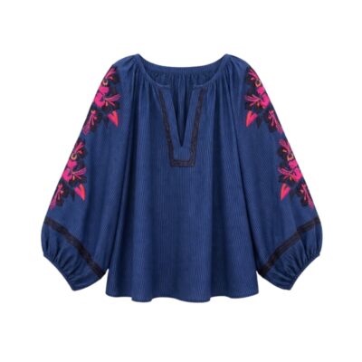 Qnuz bluse – Boheme 9471 (Denim)