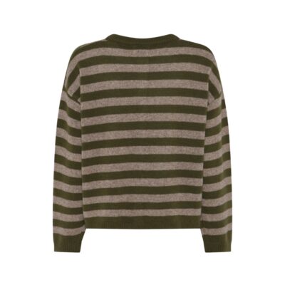 La Rouge cardigan – Sisse (Grøn/Sand)