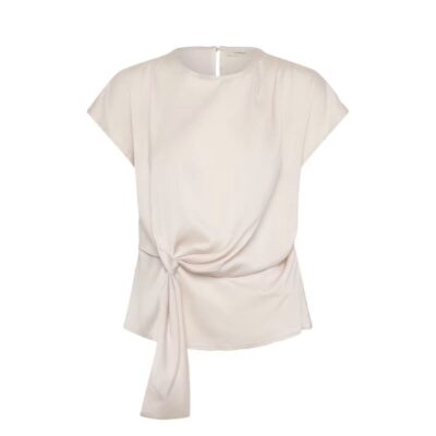 InWear bluse - SatineIW Knot Top –  30113427– Haze/Nature