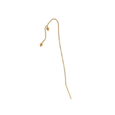 Stine A ørering - Tout Petit Ile De L'Amour Earring with Long Chain, Single – 1432-02-S - Guld