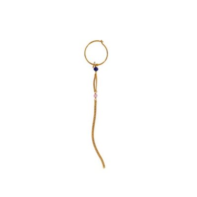 Stine A øreringe - Miss Paris Hoop Earring with Long Chain - Montmartre, Single – 1435-02-S - Guld
