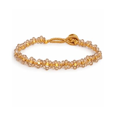 Ibu Jewels armbånd – AI24 Lulu stone flowers (Sand)
