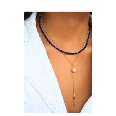 Stine A halskæde - Miss Paris Necklace - Montmartre – 2075-02-OS – Blå