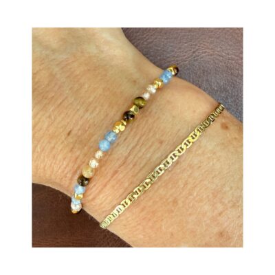 Ibu Jewels armbånd – Lulu liv - AQ MIX 06(Brun/Blå)