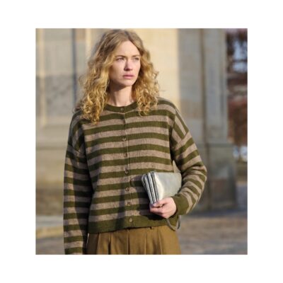 La Rouge cardigan – Sisse (Grøn/Sand)