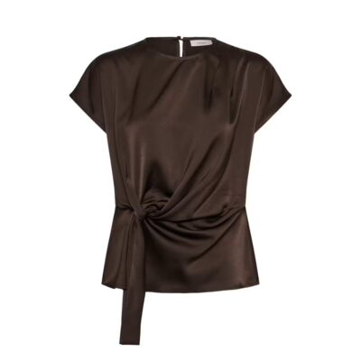 InWear bluse - SatineIW Knot Top –  30113427– Chocolate Brown
