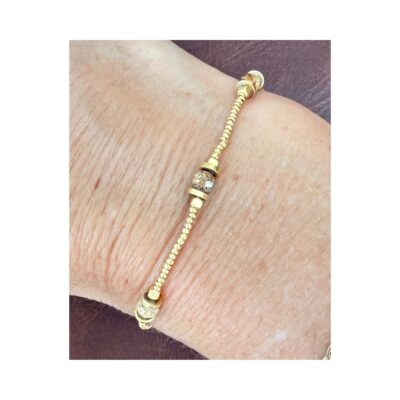 Ibu Jewels armbånd – AK30-Lulu Moos (Brun/Guld)