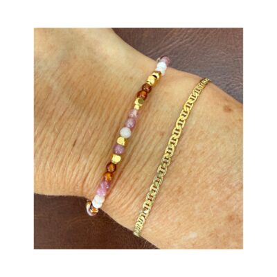 Ibu Jewels armbånd – Lulu liv - AQ MIX 01(Brun/Rosa)