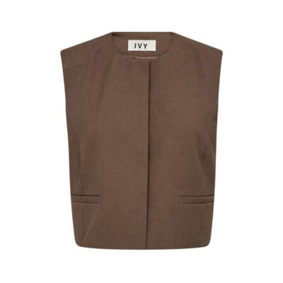 Please Stay - tøj til kvinder - modetøj Ivy Copenhagen vest – IVY-Isla (Brun)